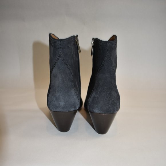 Isabel Marant Dacken Suede Western Embroidered Ankle Boots Faded Black Size 37 - Picture 8 of 11